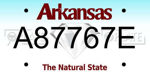 A87767E Arkansas License Plate
