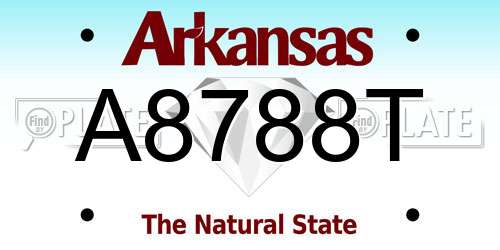 A8788T Arkansas License Plate