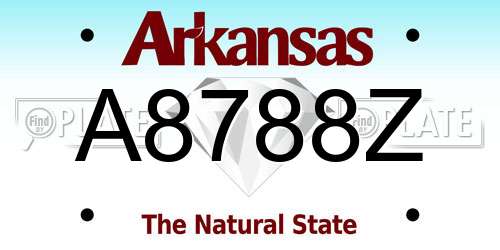 A8788Z Arkansas License Plate