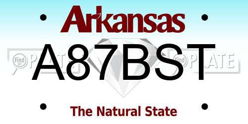 A87BST Arkansas License Plate