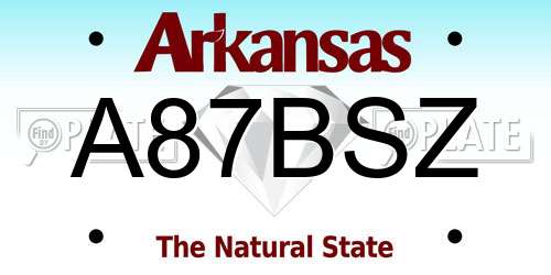 A87BSZ Arkansas License Plate