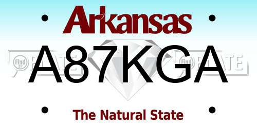 A87KGA Arkansas License Plate
