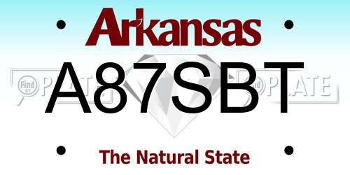 A87SBT Arkansas License Plate