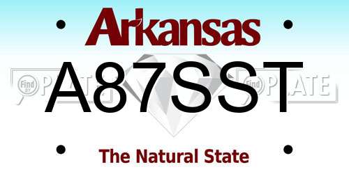 A87SST Arkansas License Plate