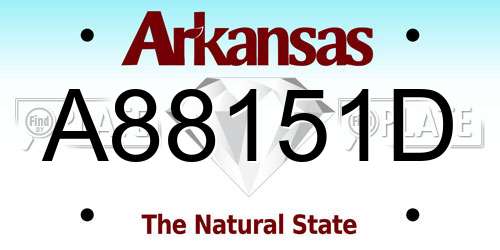 A88151D Arkansas License Plate