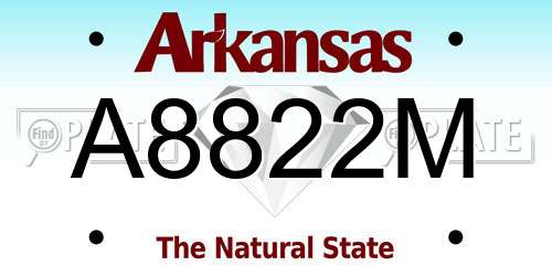 A8822M Arkansas License Plate