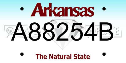 A88254B Arkansas License Plate