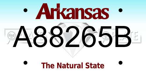 A88265B Arkansas License Plate