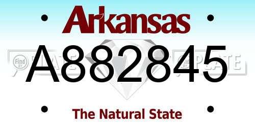 A882845 Arkansas License Plate