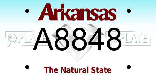A8848 Arkansas License Plate