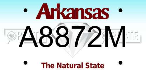 A8872M Arkansas License Plate