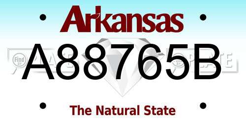 A88765B Arkansas License Plate