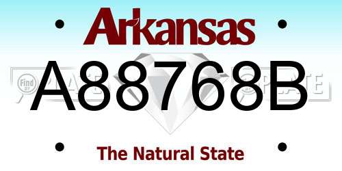 A88768B Arkansas License Plate