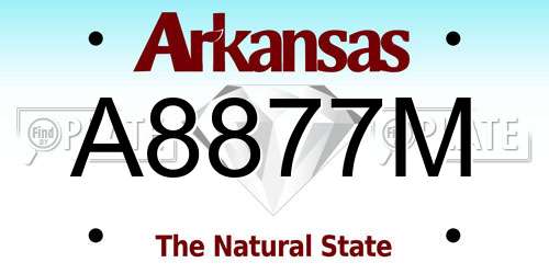 A8877M Arkansas License Plate