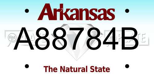 A88784B Arkansas License Plate