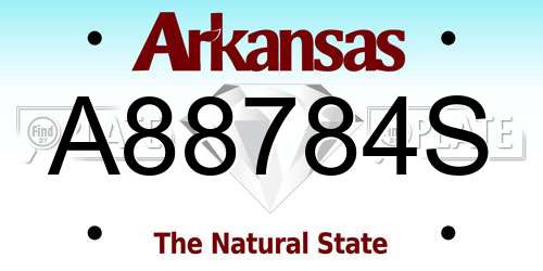 A88784S Arkansas License Plate