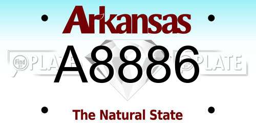 A8886 Arkansas License Plate