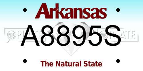 A8895S Arkansas License Plate