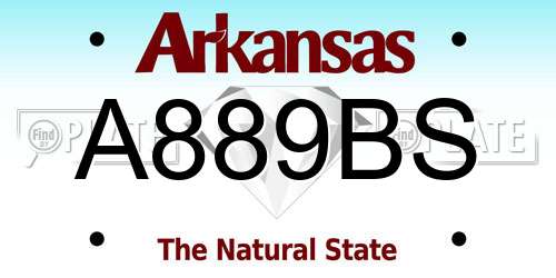 A889BS Arkansas License Plate