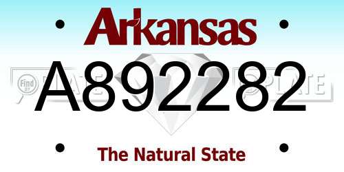 A892282 Arkansas License Plate