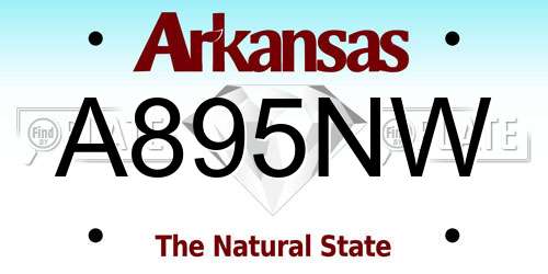 A895NW Arkansas License Plate