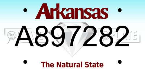 A897282 Arkansas License Plate