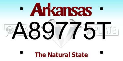 A89775T Arkansas License Plate