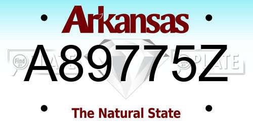 A89775Z Arkansas License Plate