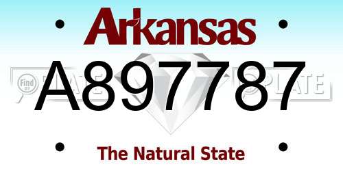 A897787 Arkansas License Plate