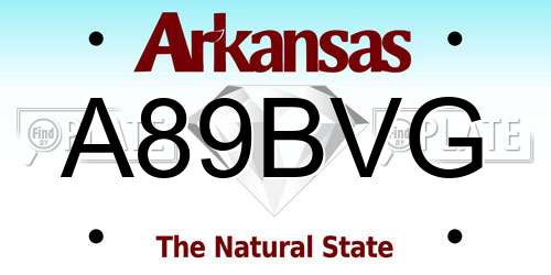 A89BVG Arkansas License Plate