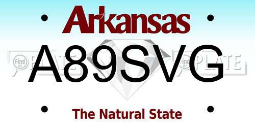 A89SVG Arkansas License Plate