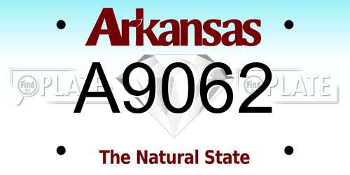 A9062 Arkansas License Plate
