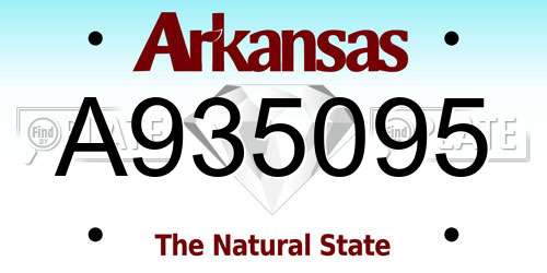 A935095 Arkansas License Plate