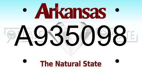 A935098 Arkansas License Plate