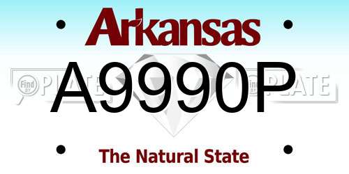 A9990P Arkansas License Plate