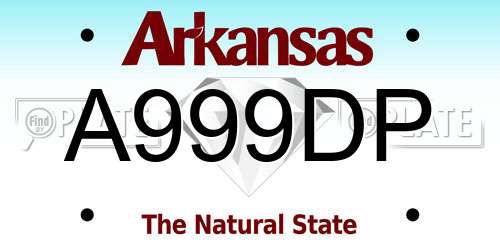 A999DP Arkansas License Plate