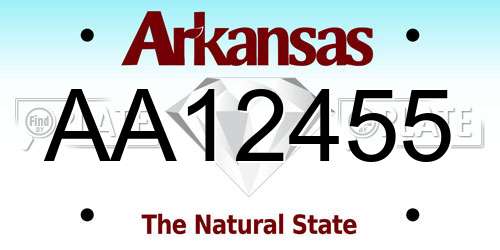 AA12455 Arkansas License Plate
