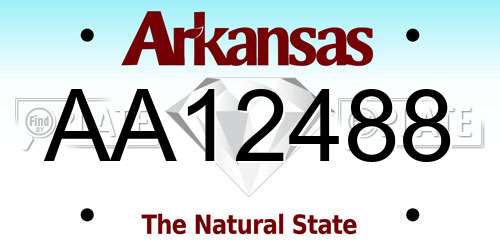 AA12488 Arkansas License Plate