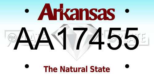 AA17455 Arkansas License Plate