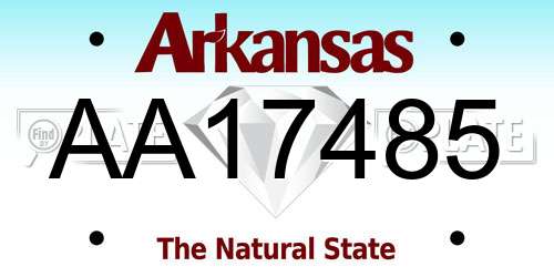 AA17485 Arkansas License Plate