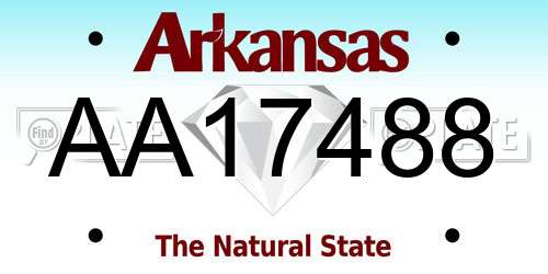 AA17488 Arkansas License Plate