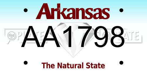 AA1798 Arkansas License Plate