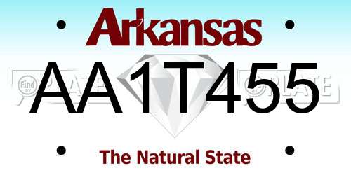 AA1T455 Arkansas License Plate