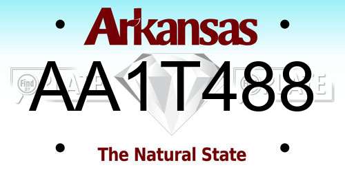 AA1T488 Arkansas License Plate