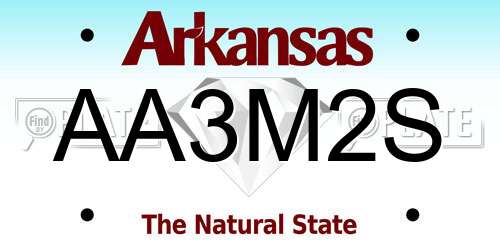 AA3M2S Arkansas License Plate