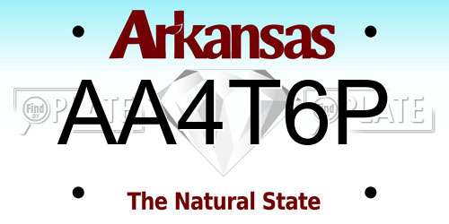 AA4T6P Arkansas License Plate
