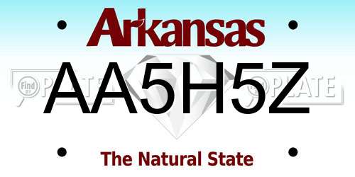 AA5H5Z Arkansas License Plate