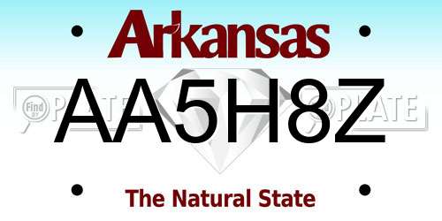 AA5H8Z Arkansas License Plate