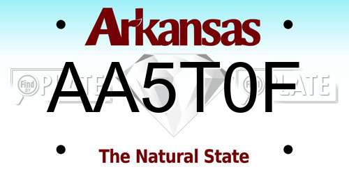 AA5T0F Arkansas License Plate