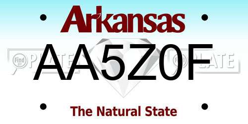 AA5Z0F Arkansas License Plate